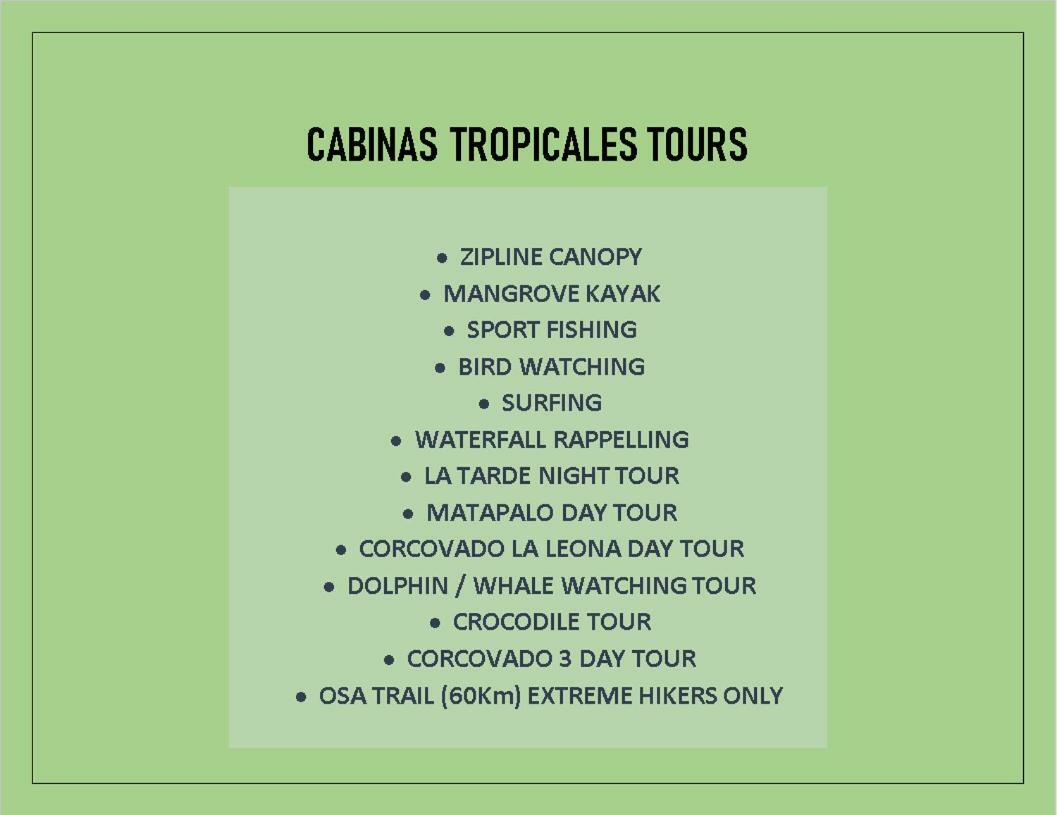 Cabinas Tropicales Hotel Puerto Jiménez Kültér fotó